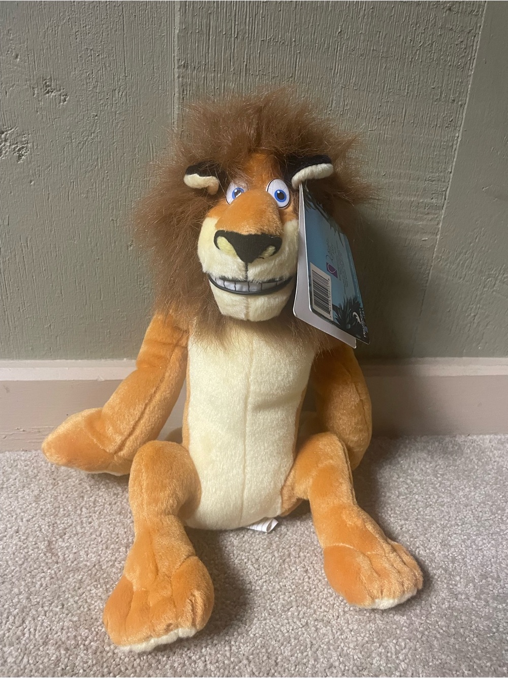 Vintage Kohl's Madagascar Plush Alex the Lion Stuffed Animal - Brown and Cream
